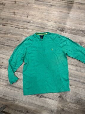 Polo by Ralph Lauren Teal Crewneck Sweater with Yellow Pony